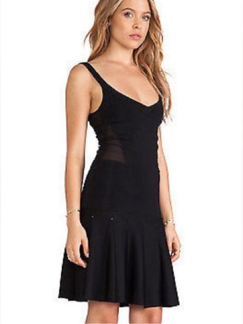 Y2K Torn by Ronny Kobo Bandage Mesh Fit & Flare Mini Dress, Black – Size Small